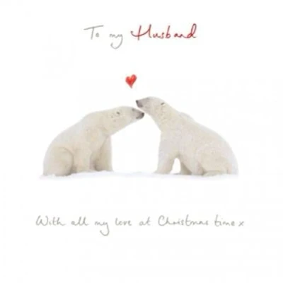 Image of Traditional Husband Polar Bears Love at Christmas Card Xmas Romantic
