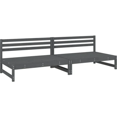 Image of vidaXL Garden Middle Sofas 2 pcs Grey 120x80 cm Solid Wood Pine