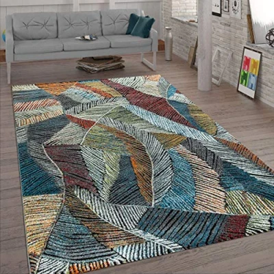 Image of Paco Home Living Room Rug, Short Pile With Chalk Design, Pastel Colours 3D Look, In Bright Colours, Size:80x150 cm
