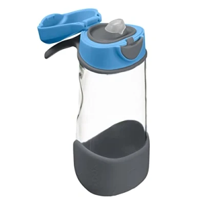 Image of b.box Sport Spout Drink &amp; Water Bottle Easy Grip and Leakproof Lid Cool Modern Child Friendly Design, Tilt Sip 450ml/15