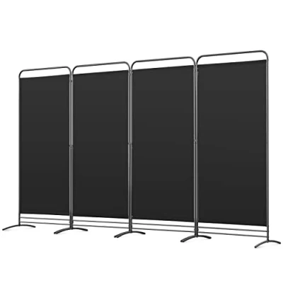 Image of Angel Living 4 Panels Room Divider Folding Panel Screen Movable Partition Privacy Separator Wall Furniture Indoor Bedroom Office Paravent Separator, 324 x 180cm Black