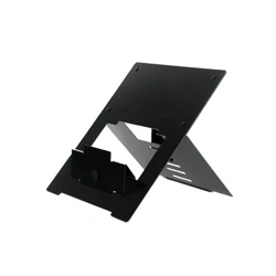 Image of R Go Tools Ergonomic Laptop Stand, Ultra thin Aluminum, Adjustable Portable Notebook riser for desk, Compatible with 10 22&quot; MacBook/Air Pro/Dell XPS/Lenovo, Support up to 11ibs, Black
