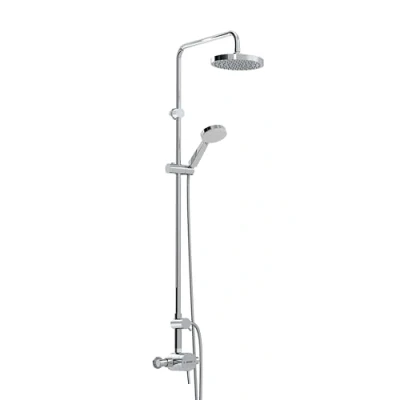 Image of Bristan PM2 SQSHXDIV C Prism Exposed Sequential Shower Valver with Diverter and Rigid Riser, Chrome, Fixed Kit