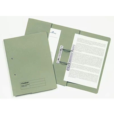 Image of Exacompta Ref 347 GRNZ Guildhall Pocket Spiral File, 285gsm Premium Heavyweight Sprint Manilla, 355 x 250mm, Right Hand Pocket, Blue Angel Certified Green, Pack of 25