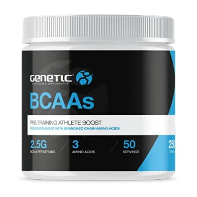 Image of Genetic Supplements BCAA Tablets with Leucine, Iso Leucine &amp; Valine 2500mg BCAAs Per Serving, Branched Chain Amino Acids, 250 Tablets, 50 Servings