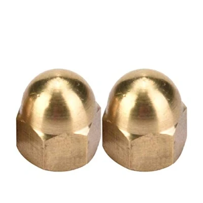 Image of Brass Acorn Nut Kit Dome Head Cap Hex Nuts Set Vehicle Fasteners m3 m12 Fix Tires (M6)