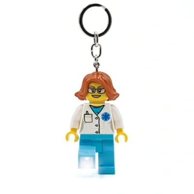 Image of LEGO Iconic Doctor Keyring Torch 76 mm Large Figure (KE185) Includes 2 CR2025 Batteries, White