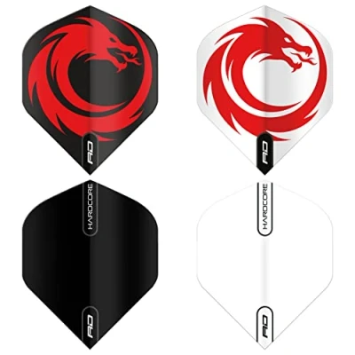 Image of RED Dragon Design Hardcore XT Multi Pack Dart Flights 4 Sets Per