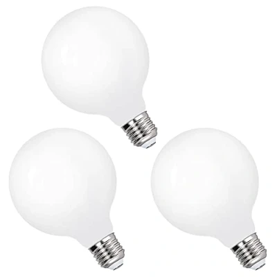 Image of ENUOTEK G95 LED Large Globe Light Bulbs Edison E27 Energy Saving Lamps 6W Cool White Omnidirectional Lighting 6000K with Glass Lamp Shade Replace 60W Incandescent 3 Pack