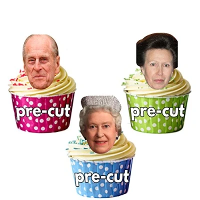Image of AK Giftshop PRE CUT Royal Family Faces Edible Cupcake Toppers/Cake Decorations (Pack of 36)