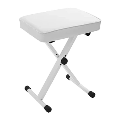 Image of UUBIK Keyboard Piano Bench X Style Adjustable Height Padded Stool Chair Seat For Electronic Digital Keyboards Pianos Black (Color : White)