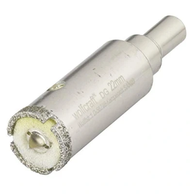 Image of wolfcraft &quot;Ceramic&quot; Diamond Coated Annular Bit, With Centring Drill Bit and Shank I 5922000 For plumbing electrical installations in tiles, cutting depth 45 mm