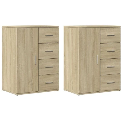 Image of vidaXL Sideboards 2 pcs Sonoma Oak 59x39x80 cm Engineered Wood