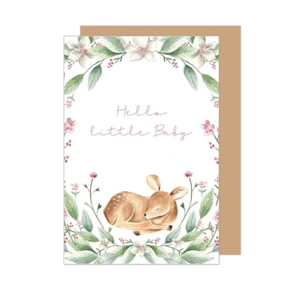 Image of Edition Seidel Premium Birth Greeting Card with Envelope For Him or Her Son Daughter Boy Girl Event Hello little Baby Welcome (E279 SW024)