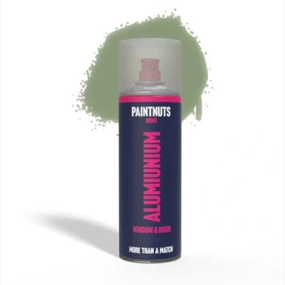 Image of PaintNuts Aluminium Window &amp; Door Paint RAL 6021 PALE GREEN Satin 400ml Spray Can
