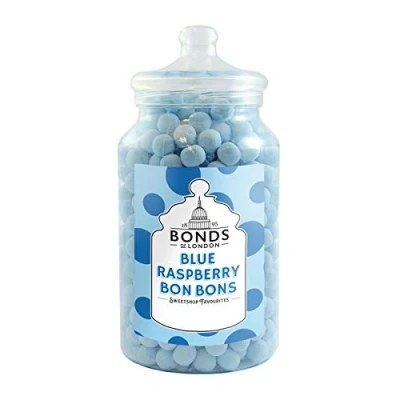 Image of Bonds of London Blue Raspberry Bon Bons Jar, Vegetarian, Retro Chewy Gift Sweets, 2.1 Kg (Pack 1)