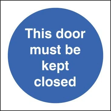 Image of Fire Signs This door must be kept closed Self Adhesive Vinyl
