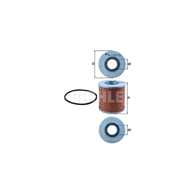 Image of 9709001000 Oil Filter MAHLE ORIGINAL OX 14D Insert FORD: Transit Mk2 Van