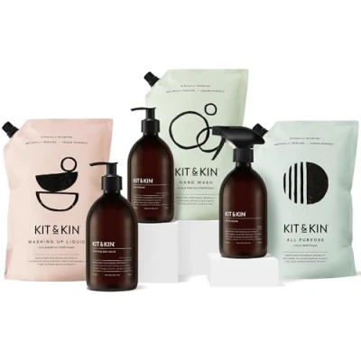 Image of Kit &amp; Kin Eco Daily Essentials Cleaning Bundle Non Toxic Plant Based Products 100% Naturally Derived Pet Friendly