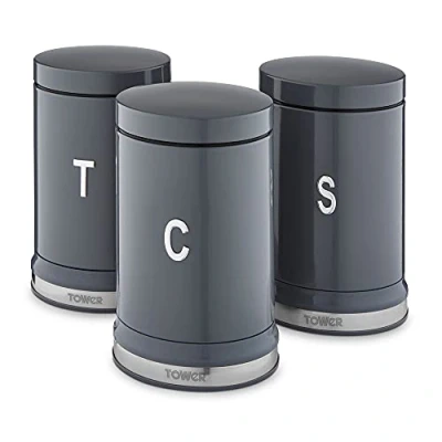 Image of Tower Belle Set of 3 Canisters Graphite