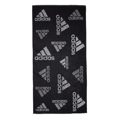 Image of adidas Unisex Branded Must Have Towel, Black/White, One size