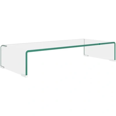Image of vidaXL TV Stand/Monitor Riser Glass Clear 70x30x13 cm