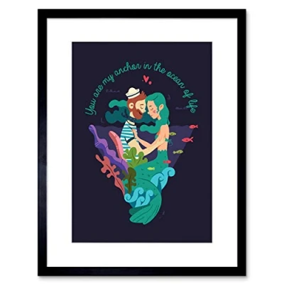 Image of Wee Blue Coo You Are My Anchor Love Sailor Framed Wall Art Print