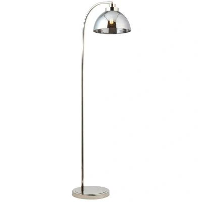 Image of Caspa Task Floor Lamp, Bright Nickel Plate, Mirrored Glass