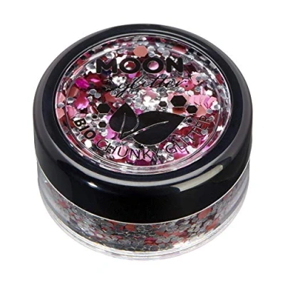Image of Mystic Biodegradable Eco Chunky Glitter by Moon Blossom Cosmetic Bio Festival Makeup for Face, Body, Nails, Hair, Lips 3g