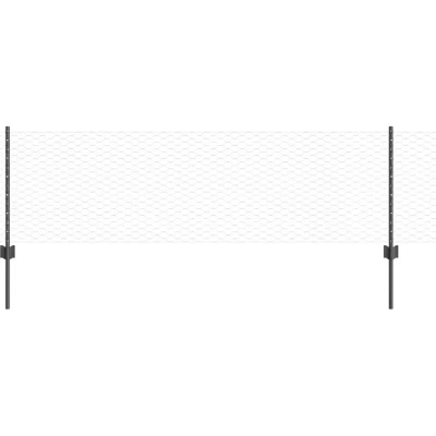 Image of vidaXL Fence Posts 11 pcs U Channel Grey 60 cm Steel