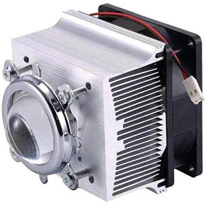 Image of Tesfish Aluminium Heatsink Cooling Fan+44mm Lens 120 Degree for 50W 100W LED Chip Light