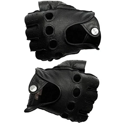 Image of PEARLWOOD Jenson Men&#039;s Leather Gloves for Drivers I Made of Goatskin Black X Large
