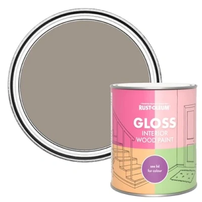 Image of Rust Oleum Brown Interior Wood Paint in Gloss Finish Whipped Truffle 750ml