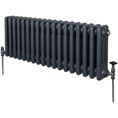Image of MonsterShop Traditional 3 Column Radiators 300 x 832mm Anthracite Grey