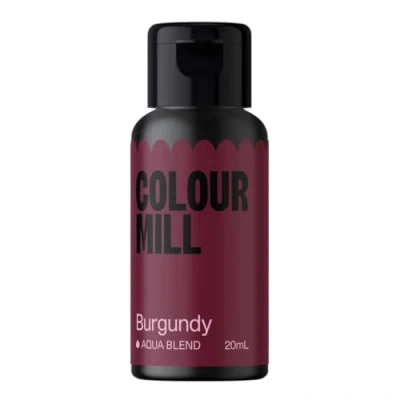 Image of Colour Mill Aqua Blend Food Colouring Liquid Burgundy Edible Paint for Royal Icing, Macarons, Meringue, Fondant, Jellies, Beverages and More 20 ml