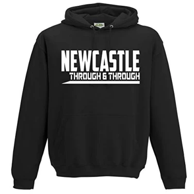 Image of FootballApparelGifts Newcastle United Through and Premium Hoodie Gift Mens Present (Medium) Black
