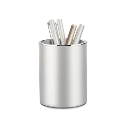 Image of VAYDEER Metal Pen Holder Aluminum Pot, Round Pencil Pot Desktop Makeup Brush for Desk, Office/School Storage Organizer Silver
