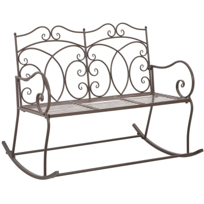 Image of vidaXL Garden Bench 104 cm Iron Antique Brown