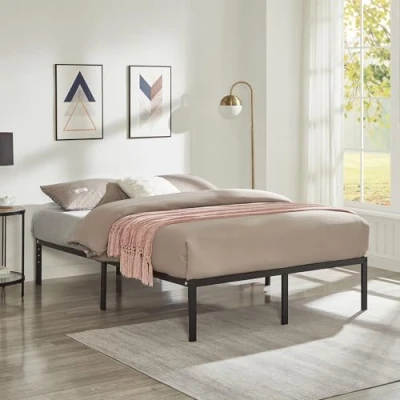 Image of King Size Bed Frame with Minimalist Platform Design 201 x 151 35 cm Easy Assembly for Bedrooms