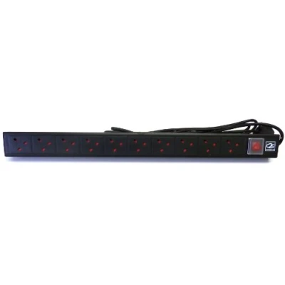 Image of Vertical UK 10 Way Power Distribution Unit Rack Mount PDU Data Lan Cabinet