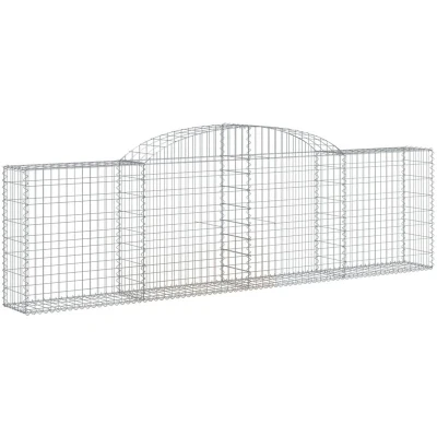 Image of vidaXL Arched Gabion Baskets 25 pcs 300x30x80/100 cm Galvanised Iron