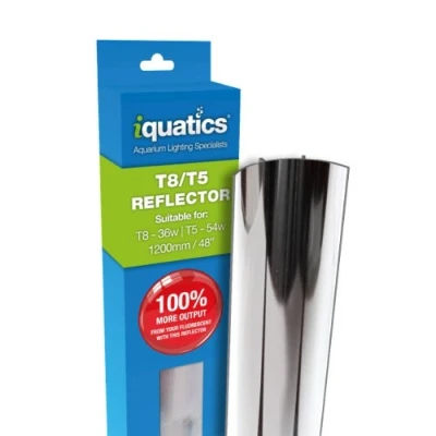 Image of iQuatics T5/T8 Aluminium Reflector Increased output by up to 100%, 54W T5 / 36W T8, Single