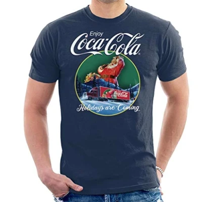 Image of Coca Cola Holidays are Coming Truck Men&#039;s T Shirt Black