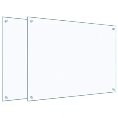 Image of vidaXL Kitchen Backsplashes 2 pcs Transparent 80x60 cm Tempered Glass