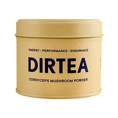 Image of Dirtea Cordyceps Mushroom Powder for Energy, Performance &amp; Endurance, 1 Tin of Powder, 60g, Containing 30 Servings
