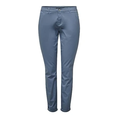 Image of ONLY Women&#039;s Onlparis Reg Chino Pant PNT Noos, Blue Mirage, 36W x 32L