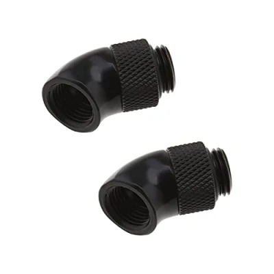 Image of the Lord of Tools 2x 45 Degree G1/4 Thread Elbow Tube Fitting Connector Male to Female Extender for PC Water Cooling Soft Pipe