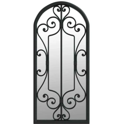 Image of vidaXL Garden Mirror Black 100x45 cm Iron for Outdoor Use