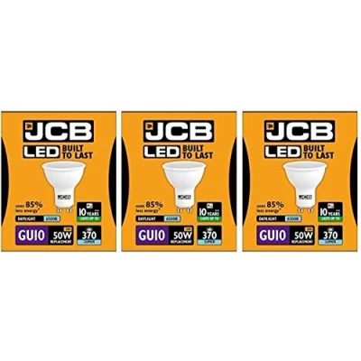 Image of 3 X JCB 5w = 50w LED GU10 100deg 6500k Daylight 370lm [Energy Class A+]