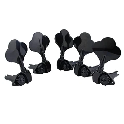 Image of Guyker Open Frame Electric Bass Machine Head (3R + 2L) 1:20 Ratio Gear Tuners Tuning Key Pegs black